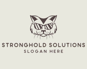 Shades Cat Hipster logo design