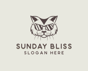 Shades Cat Hipster logo design