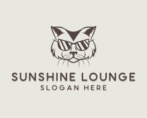 Shades Cat Hipster logo design