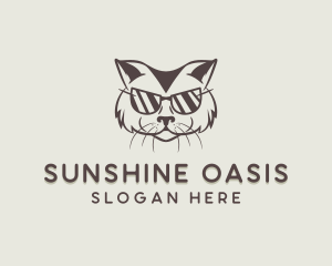 Shades Cat Hipster logo design