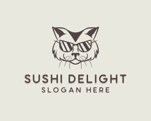 Shades Cat Hipster logo design