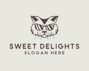 Shades Cat Hipster logo design