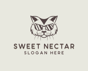 Shades Cat Hipster logo design