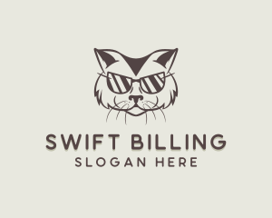 Shades Cat Hipster logo design