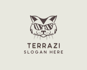 Shades Cat Hipster logo design