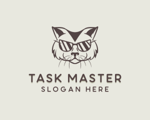 Shades Cat Hipster logo design