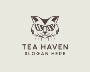 Shades Cat Hipster logo design