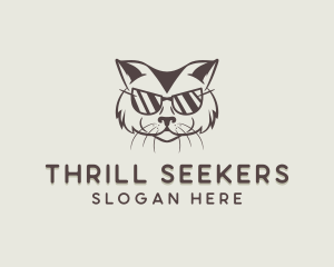 Shades Cat Hipster logo design