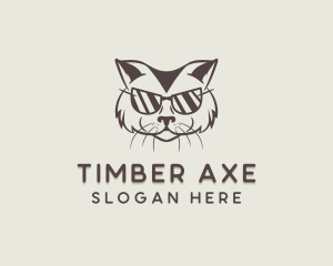 Shades Cat Hipster logo design