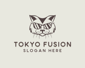 Shades Cat Hipster logo design