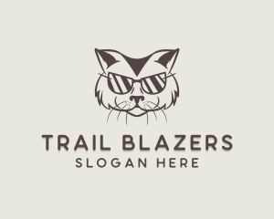 Shades Cat Hipster logo design