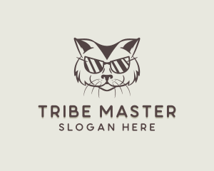 Shades Cat Hipster logo design