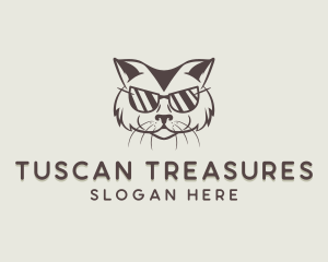 Shades Cat Hipster logo design