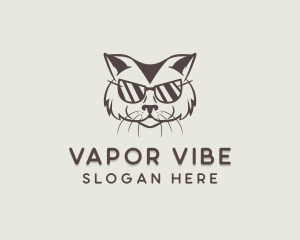 Shades Cat Hipster logo design