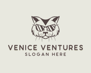 Shades Cat Hipster logo design