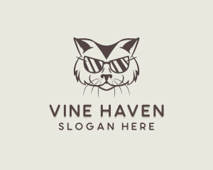 Shades Cat Hipster logo design