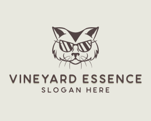 Shades Cat Hipster logo design