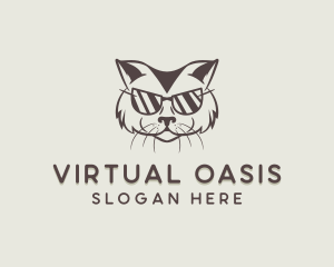 Shades Cat Hipster logo design