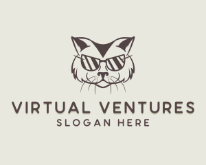 Shades Cat Hipster logo design