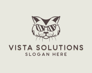 Shades Cat Hipster logo design