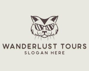 Shades Cat Hipster logo design