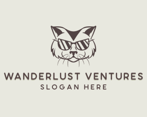 Shades Cat Hipster logo design