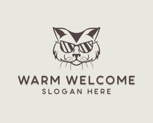 Shades Cat Hipster logo design