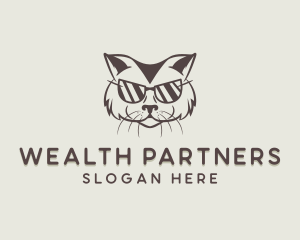 Shades Cat Hipster logo design