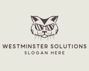 Shades Cat Hipster logo design