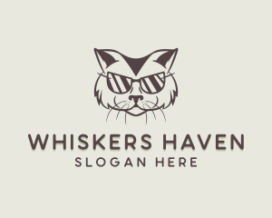 Shades Cat Hipster logo design