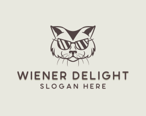 Shades Cat Hipster logo design