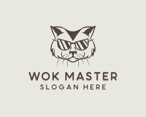 Shades Cat Hipster logo design