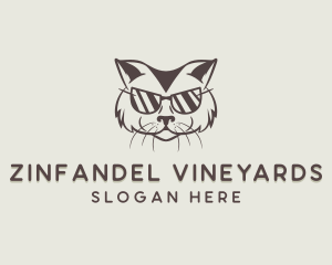 Shades Cat Hipster logo design