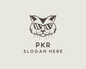 Shades Cat Hipster logo design