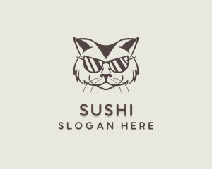 Shades Cat Hipster logo design