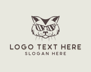 Cat - Shades Cat Hipster logo design