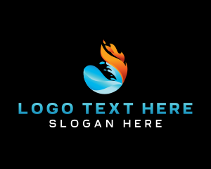 Petroleum - Water Flame Element logo design