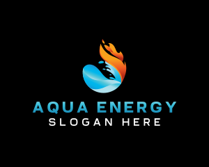 Hydropower - Water Flame Element logo design