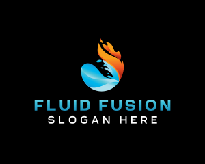 Water Flame Element logo design