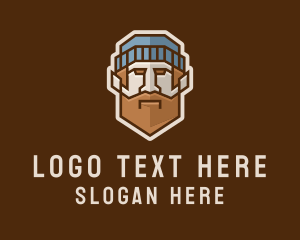 Skater Boy - Geometric Lumberjack Man logo design