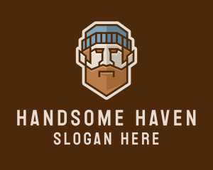 Handsome - Geometric Lumberjack Man logo design