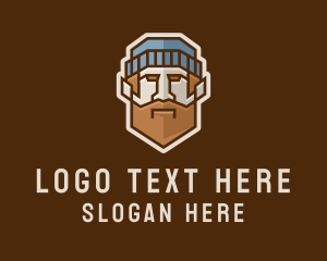 Bearded - Geometric Lumberjack Man logo design