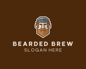 Bearded - Geometric Lumberjack Man logo design