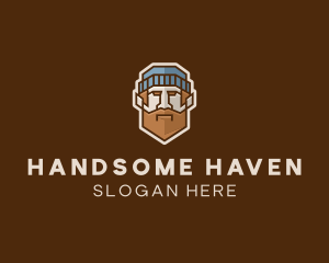 Handsome - Geometric Lumberjack Man logo design