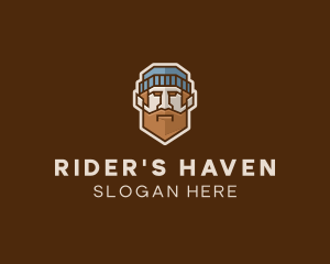 Biker - Geometric Lumberjack Man logo design