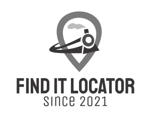 Train Pin Location logo design