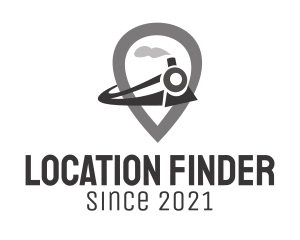 Train Pin Location logo design