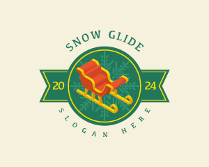 Holiday Christmas Sled logo design