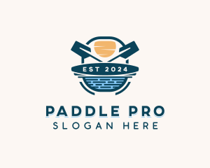 Kayaking Athletic Paddle logo design