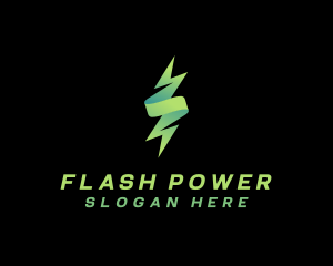 Flash Lightning Voltaic Energy logo design